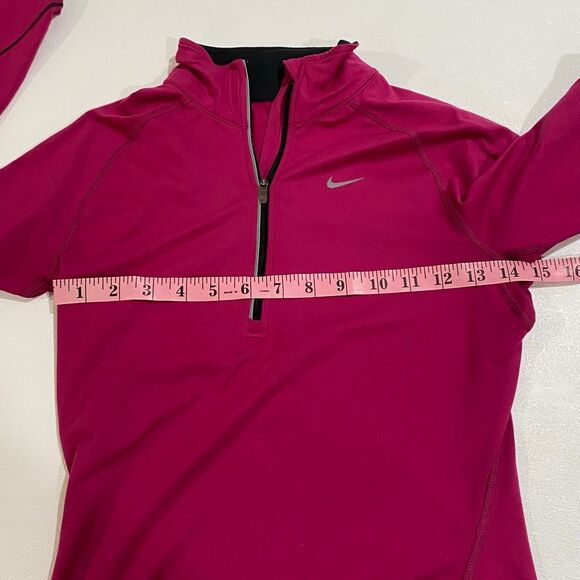 Nike Dri-Fit 1/4 Zip Running Top XS • Hot Pink Long Sleeve • Athletic Workout Pu - Picture 5 of 6